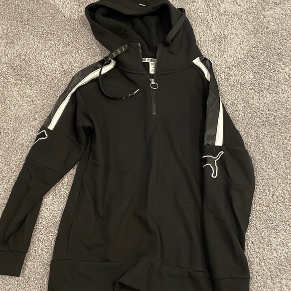 PINK Victoria's Secret Tops - Victoria’s Secret pink fleece hooded sweatshirt